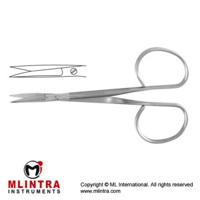 Ribbon Iris Scissor Straight - Flat Shanks - Sharp , 9.5 cm - 3 3/4"
